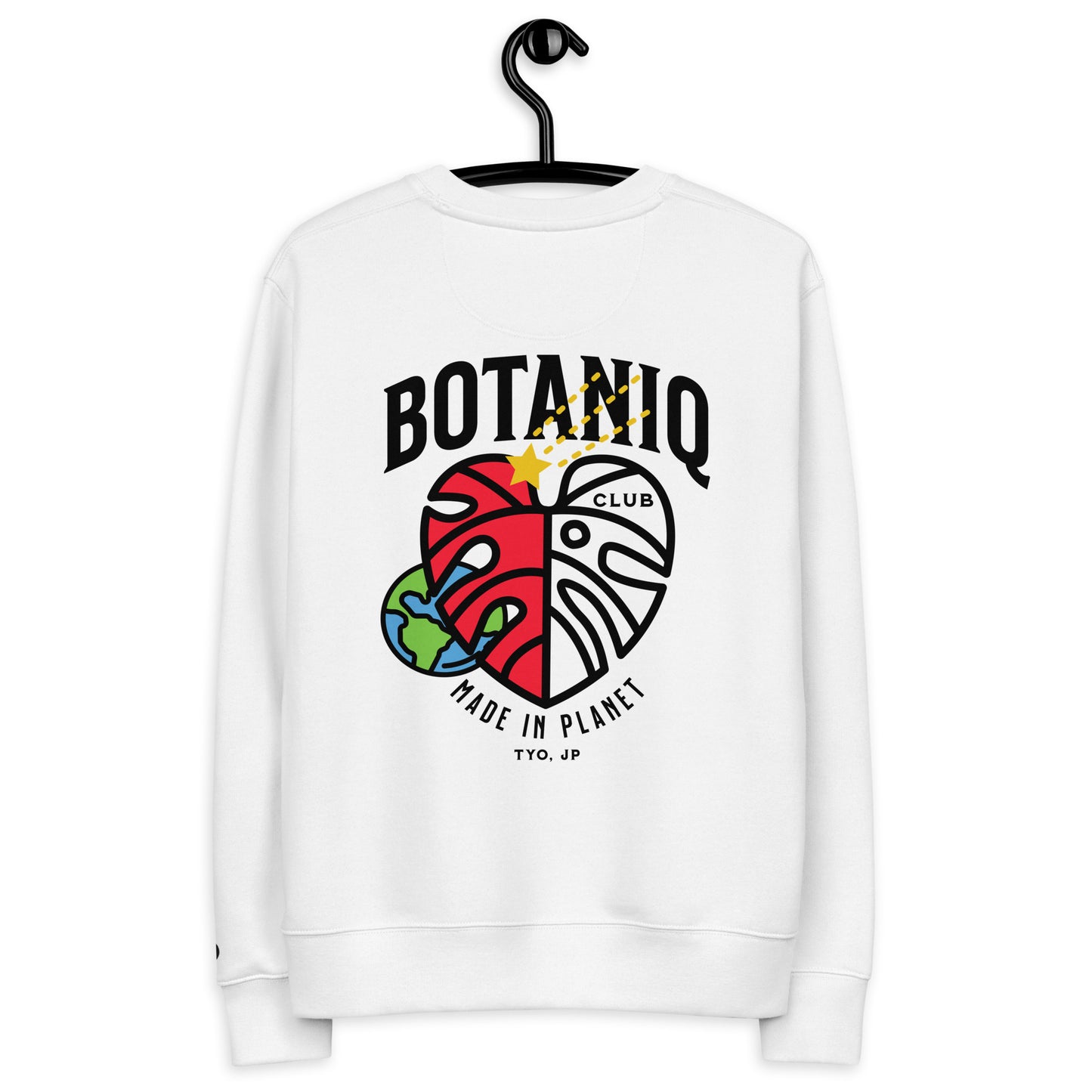 BQ Monstera Red Logo Organic Cotton Sweatshirt